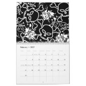 Calendrier Crânes sur noir sans couture motif.ai (Feb 2027)