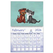 Calendrier Crayon Animaux mignons Art par Krisi ArtKSZP (Feb 2026)