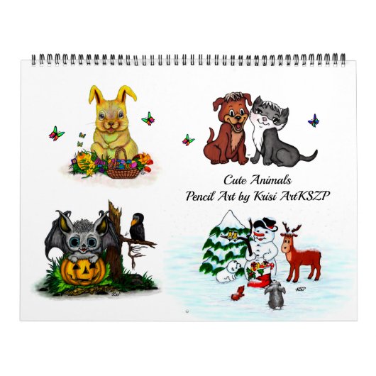 Calendrier Crayon Animaux mignons Art par Krisi ArtKSZP (Protection)
