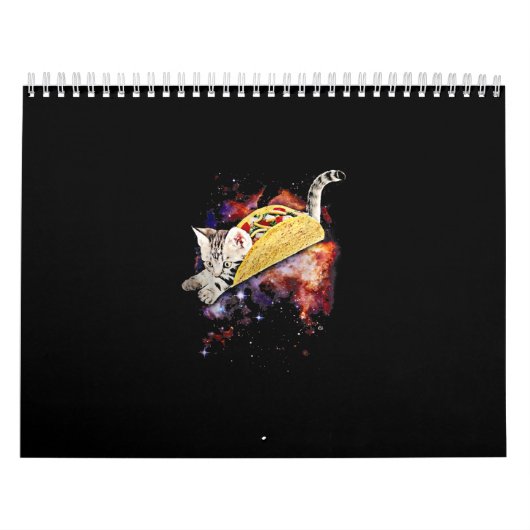 Calendrier Crazy Space Taco Cat Funny Galaxy Cadeau (Protection)