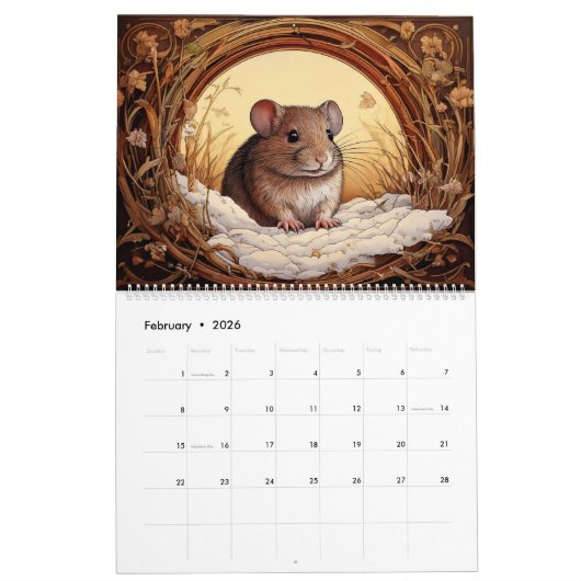 Calendrier Créatures Art Nouveau (Feb 2026)
