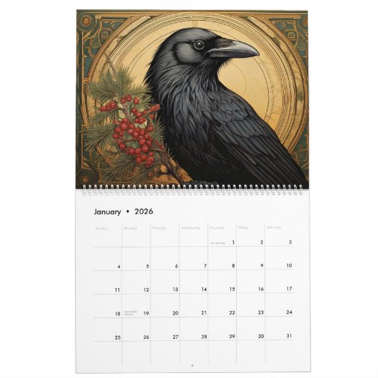 Calendrier Créatures Art Nouveau (Jan 2026)
