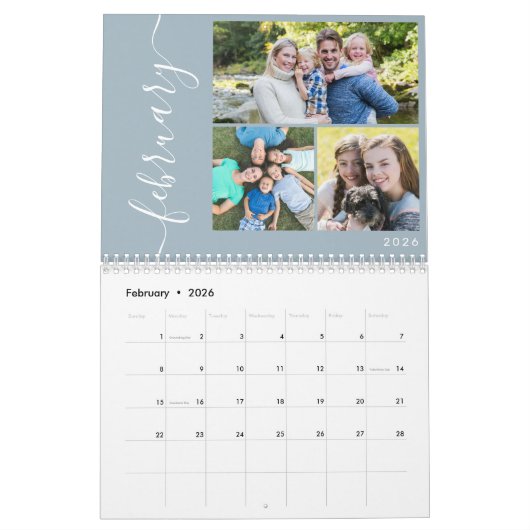 Calendrier Créez votre propre minimum de 3 photos Collage Scr (Feb 2026)