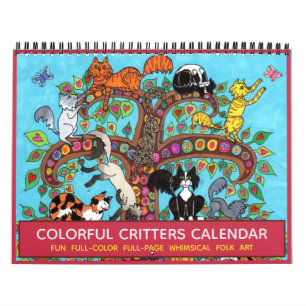 Calendrier Critères colorés Imaginaires mignons Animaux 202