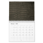 Calendrier Crocodile noir en cuir imprimé (Feb 2026)