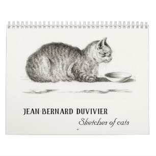 Calendrier Croquis anciens de chats de Jean Bernard Duvivier