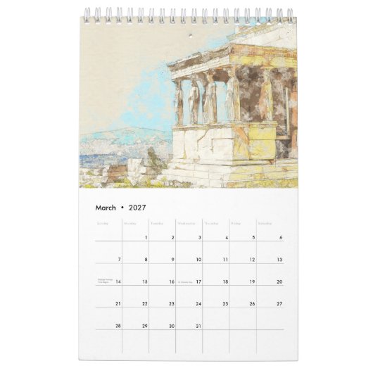 Calendrier Croquis d'images de la Grèce (Mar 2027)