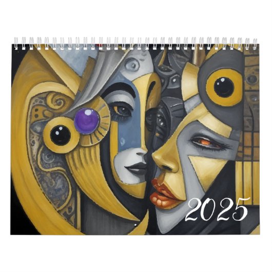 Calendrier Cubisme dans le style de Picasso. 2025 (Protection)