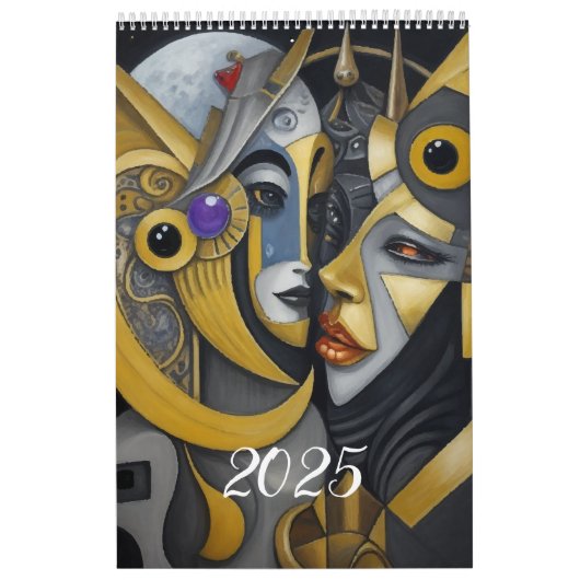 Calendrier Cubisme dans le style de Picasso. 2025 (Protection)