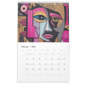 Calendrier Cubisme dans le style de Picasso. 2025 (Feb 2026)