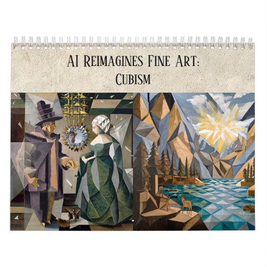 Calendrier Cubisme : l'esthétique de l'art IA - Réinterprétat (Protection)