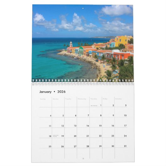 Calendrier Curacao dreaming  (Jan 2026)