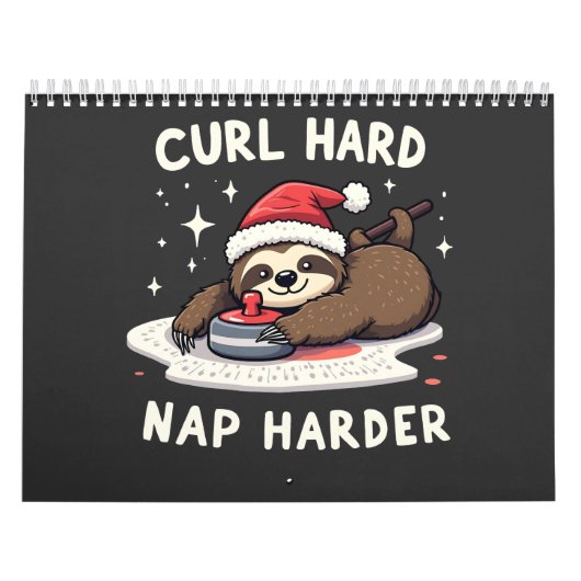 Calendrier Curling dur Nap Harder Curling Sport Sloth Xmas (Protection)