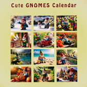 Calendrier Custom cute Gnome colorful bright funny Vol. 1 -