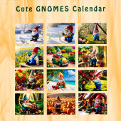 Calendrier Custom cute Gnome colorful bright funny Vol. 2 -