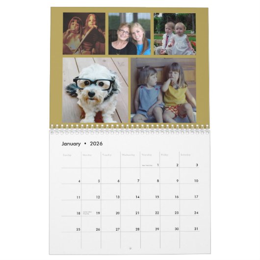 Calendrier Custom Modern Family Olive Terra Cotta - 60 Photo (Jan 2026)