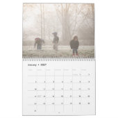 Calendrier Custom Monogram Name Green Photo (Jan 2027)