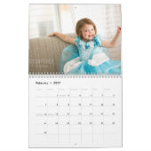 Calendrier Custom Monogram Name Navy Blue Photo (Feb 2027)