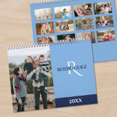Calendrier Custom Monogram Spanish Light Blue Photo