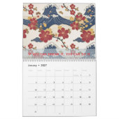 Calendrier Custom Motivational Japanese Kimono Pattern (Jan 2027)