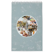 Calendrier Custom photo collage Rose Line Art 2026 (Protection)