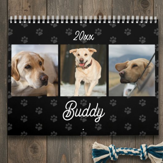 Calendrier Custom Photos Modern Pet Lovers Dog Calendar