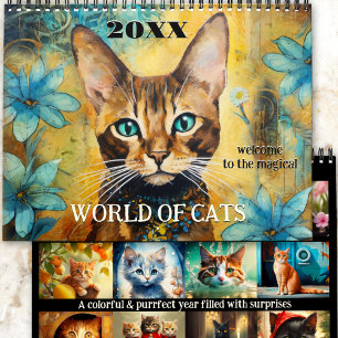 Calendrier Cute Art Magique Chat World