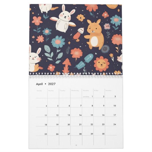 Calendrier Cute Boho Woodland Animal Teepee Kids  (Apr 2027)