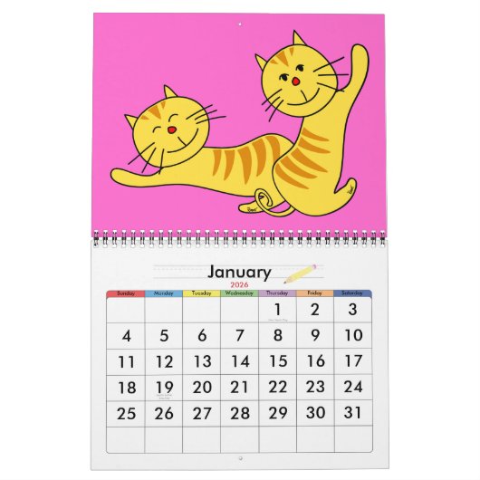 Calendrier Cute Cat (Jan 2026)