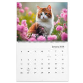 Calendrier Cute Kitten Cat Flower Daily mensuel annuel 2026 (Jan 2026)