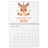 Calendrier cute new year 2026 wall calendar (Jan 2026)