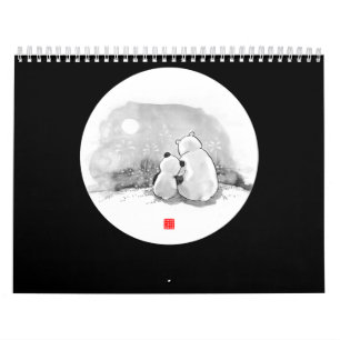 Calendrier Cute Panda Et Amoureux des animaux Ours Polaire