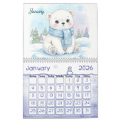 Calendrier Cute Pastel Animals Personalized Kids 2026 (Jan 2026)