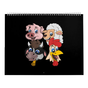 Calendrier Cute Pig Sheep Cow
