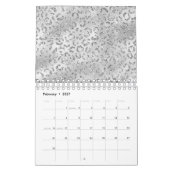 Calendrier Cute Silver Cheetah Leopard Motif d'impression (Feb 2027)
