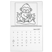 Calendrier Cute Zoo Animals Coloring Calendar (Mar 2027)