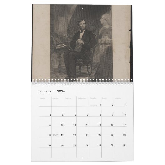 Calendrier d'Abraham Lincoln (Jan 2026)