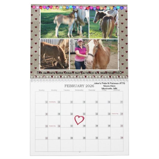 Calendrier d'ACDHA 2018 (Feb 2026)