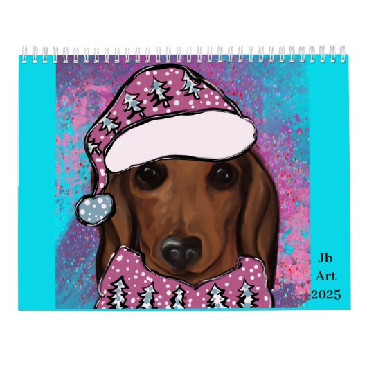 Calendrier Dachshund rouge  (Dos)
