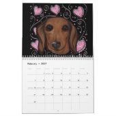 Calendrier Dachshund rouge  (Feb 2027)