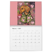 Calendrier Dachshund Rouge (Feb 2027)