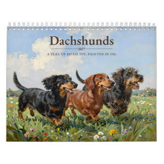 Calendrier Dachshunds 2027 Doxie Oil Painting Dog Lover Gift