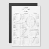 Calendrier d'affaires Logo Magnet Blanc Moderne 20 (Devant / Derrière)