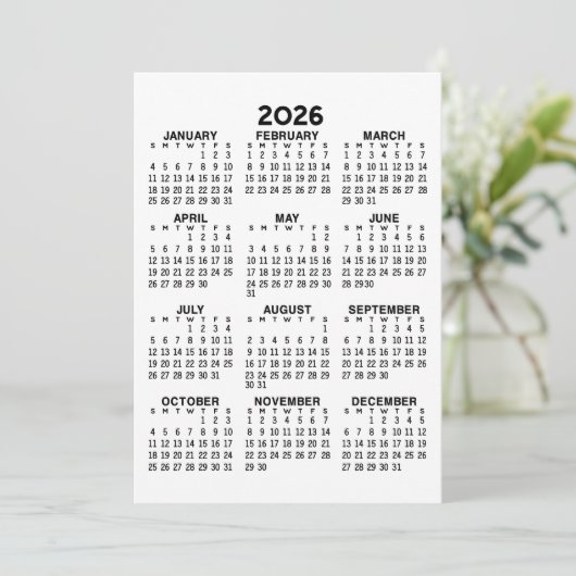 Calendrier d'affichage de l'année complète - Carte (Debout devant)