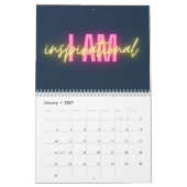 Calendrier d'affirmation moderne Neon Rainbow (Jan 2027)