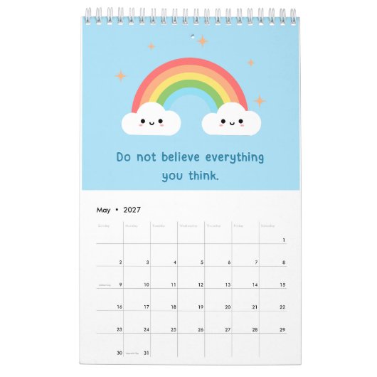Calendrier d'affirmations positives motivationnell (Mai 2027)