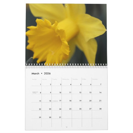 Calendrier Daffodil Flowers 2023 Calendar (Mar 2026)