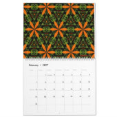 Calendrier Dahlia vert et orange (Feb 2027)