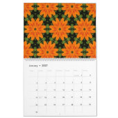 Calendrier Dahlia vert et orange (Jan 2027)