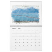 Calendrier d'Alaska d'aquarelles (Jan 2027)